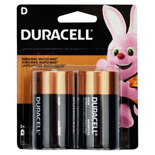 Batería Duracell Alcalina Grande D - 2 Unidades