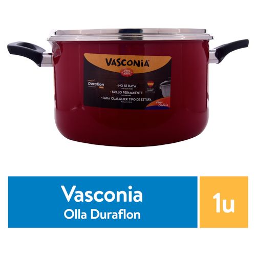 Olla Aluminio Vasconia 24 cm Rojo - 1 unidad