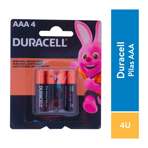 Bateria Duracell Alcalina AAA - 4 unidades
