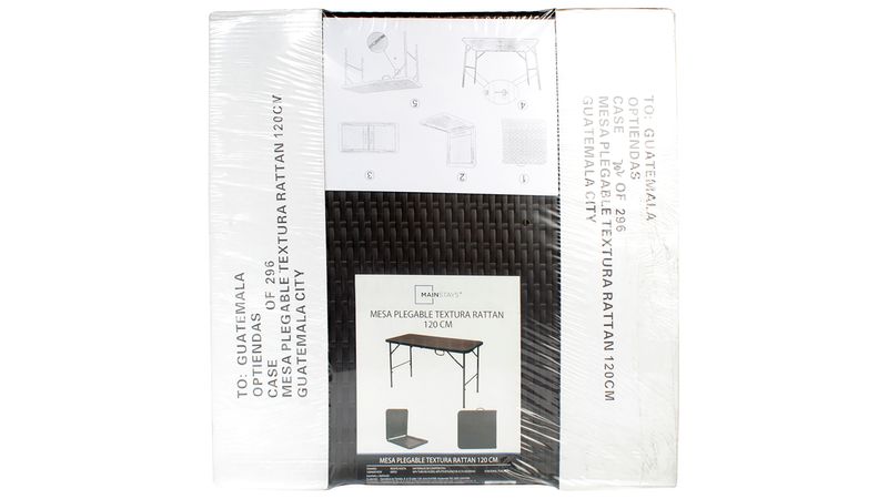 Comprar Mesa Mainstays Plegable Plastica Imitacion Rattan - 120cm
