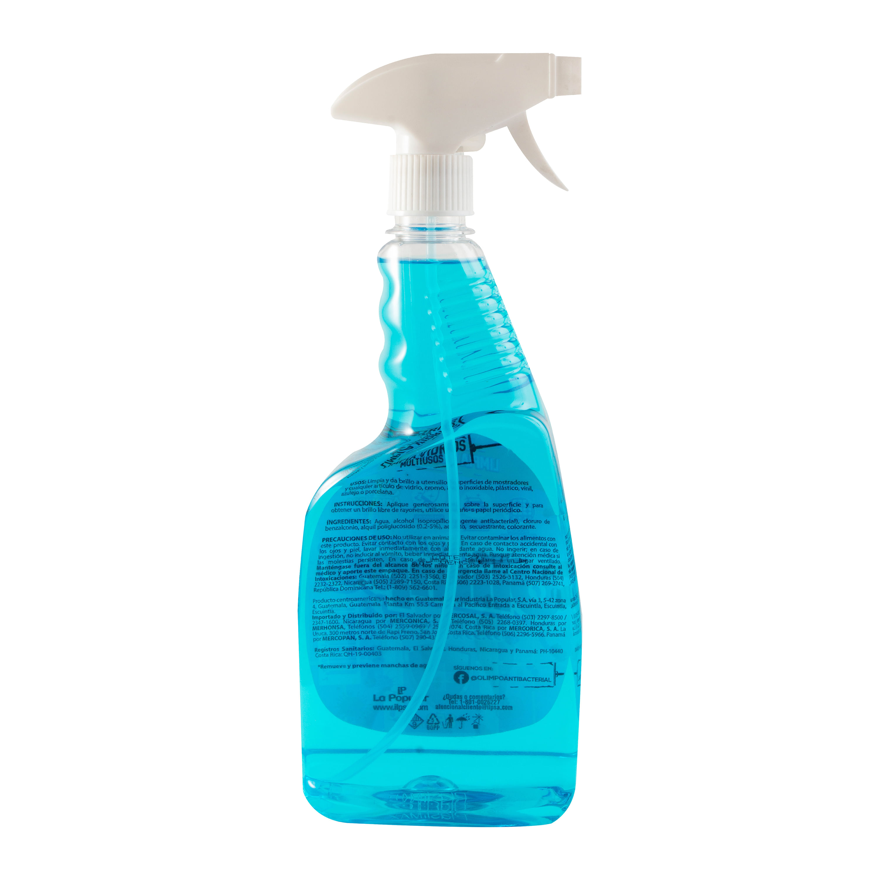 Botella de Windex para limpiar vidrio y limpiador de ventanas, 100 %  plástico reciclado, color azul original, 23 fl oz