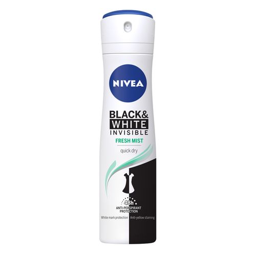 Desodorante Spray Nivea Spray Dama Black & White Invisible Fresh Mist - 150Ml