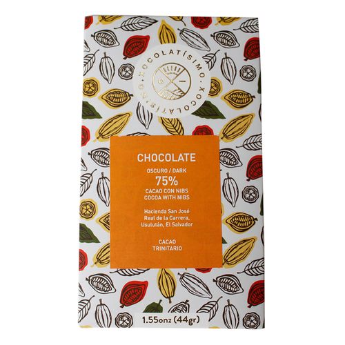 Chocola Xocolatisino Con Nibs Barra 44 g