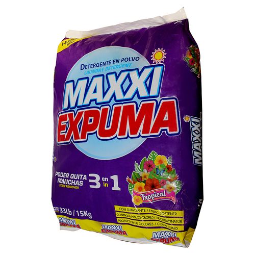 Detergente Polvo Maxxi Expuma Tropical - 15Kg
