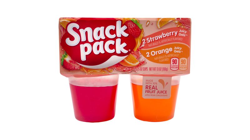 Comprar 4 Pack Gelatina Snack Pack Naranja Sin Azucar - 92Gr