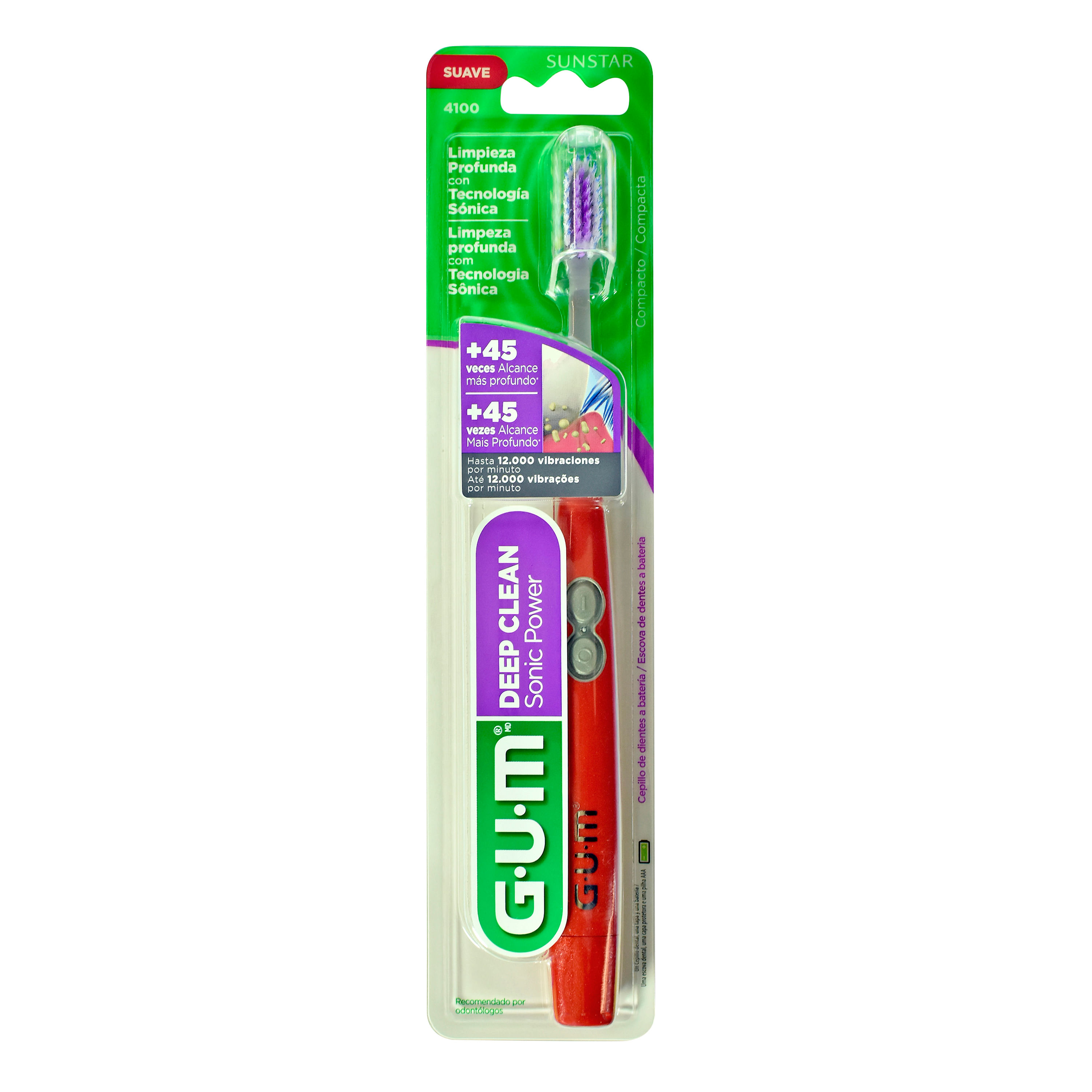 Cepillo dental eléctrico a pilas 360º Sonic Slim Tip suave blister