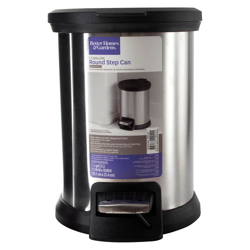 Basurero Better Homes&Garde Cromado Redondo - 5 Lts