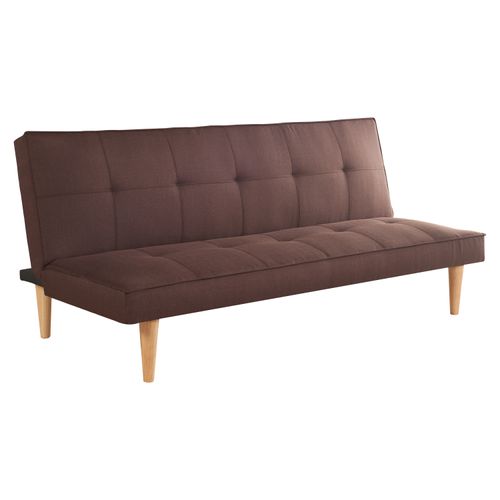 Sofa Cama De Tela Color Café Oscuro