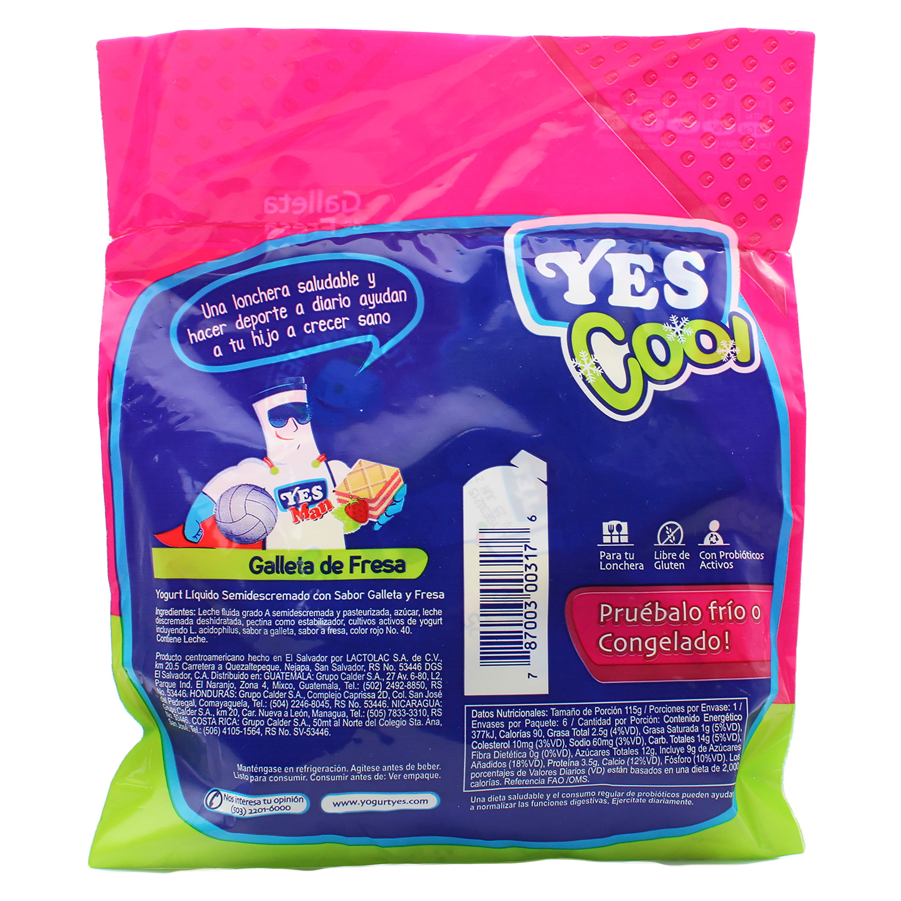 FEIRACO Yogu+ yogur líquido sabor fresa sin gluten pack 3 unidades 200 g