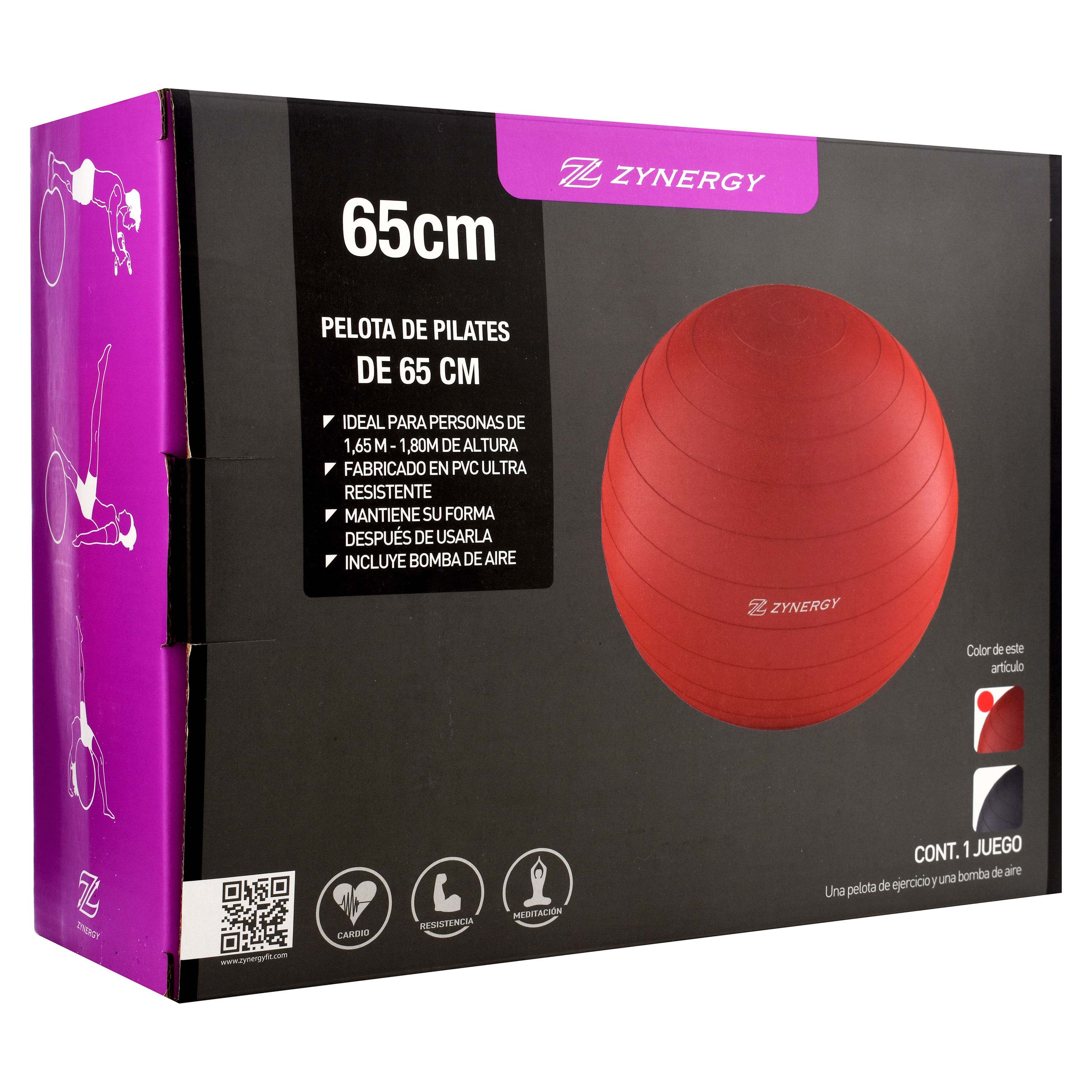 Ripley - PELOTA PARA YOGA Y PILATES 65 CM ROJA