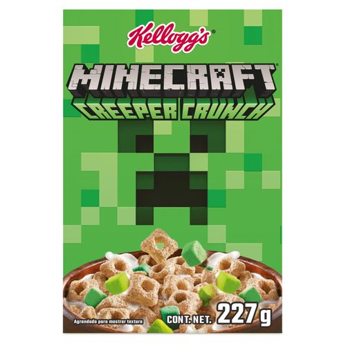 Cereal Kellogg's® Minecraft® Creeper Crunch - Cereal con Sabor a Canela y Marshmallows- 227gr