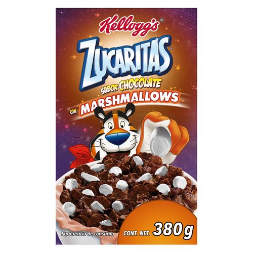 Cereal Kellogrgr's® Zucaritas® Sabor Chocolate con Marshmallows - Hojuelas de Maíz Escarchadas con Sabor a Chocolate y con Malvaviscos - 1 Bolsa de 38