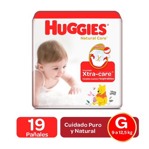 Pañal Huggies Natural Care Maxi Talla G - 19 Unidades