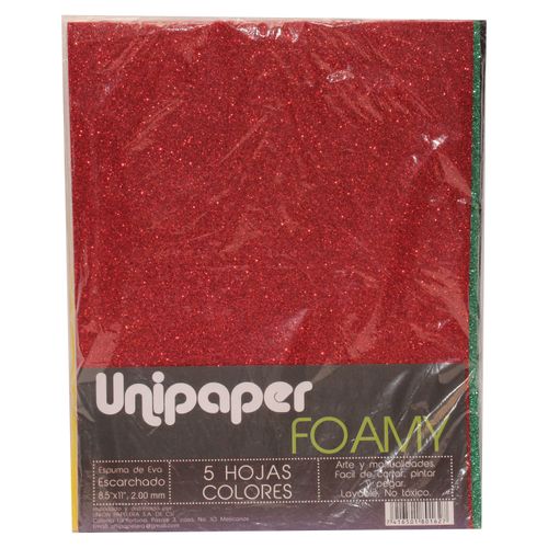 Fomy Cole Bsp Tamano Carta Con Brillo- 5 Unidades