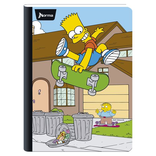 Cuaderno Norma  De Simpsons Cosido Grande Rayado- 100 Hojas