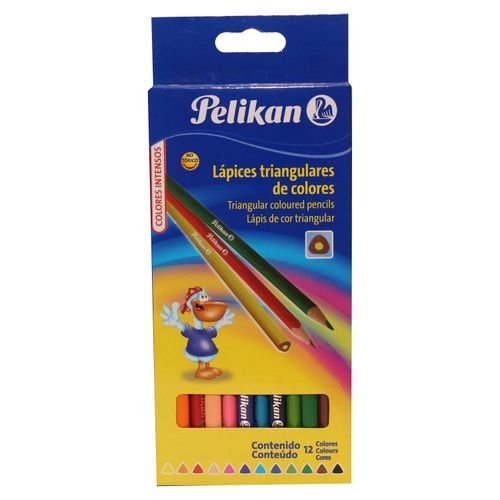 Lapiz De Color Pelikan Largo Triangular- 12 Unidades