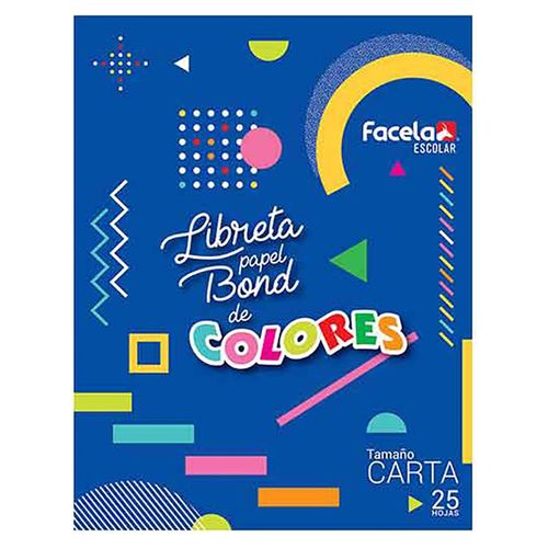 Papel Bond Facela Pastel Tamano Carta- 25 Hojas