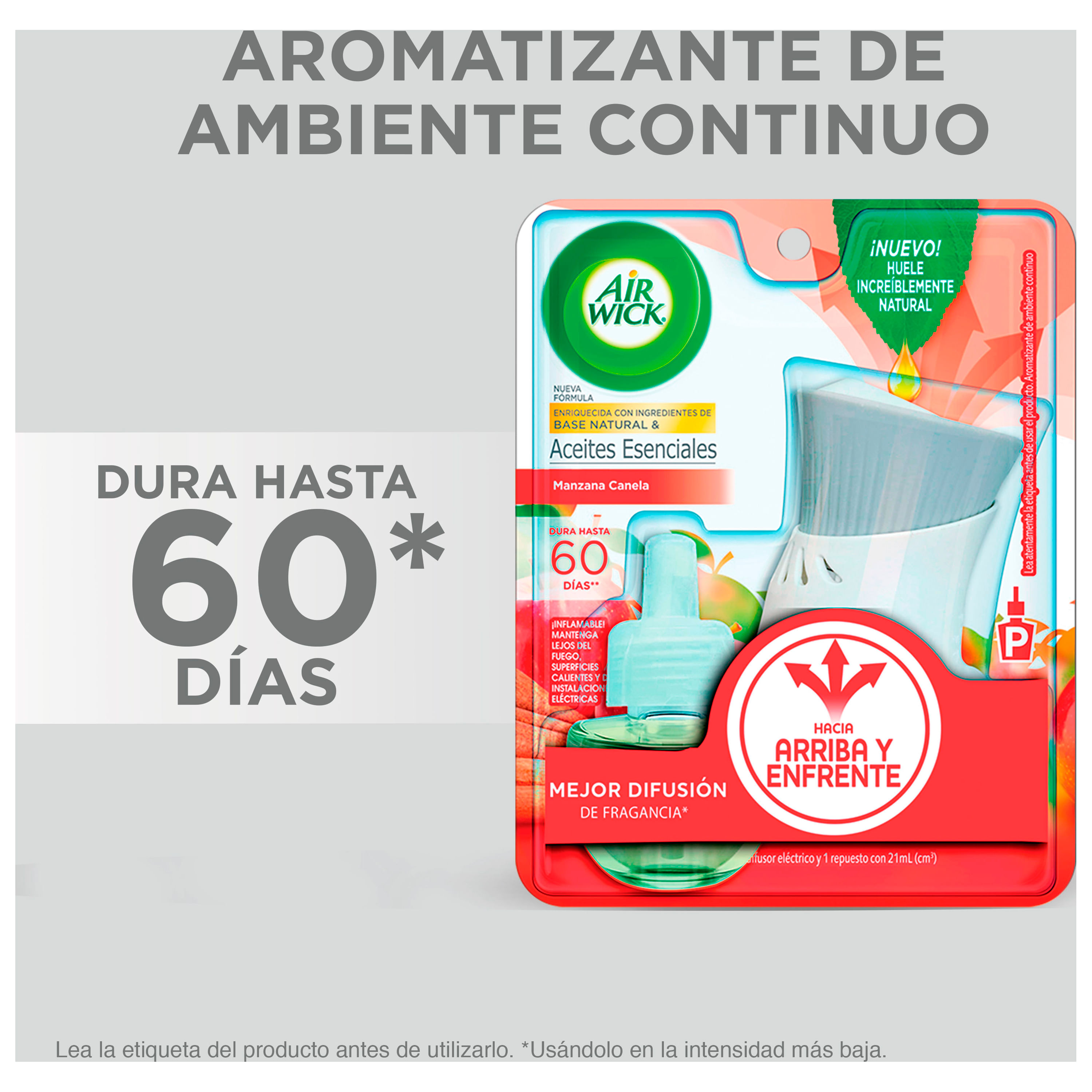 Desodorante Ambiental Air Wick Eléctrico Aparato + Repuesto Manzana Canela  21 ml