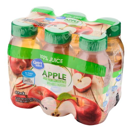 Jugo Great Value De Manzana 6Pack 237 ml