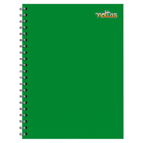Cuaderno Nottas  Espiral De 3 Materias  Rayado Color Verde-120 Hojas