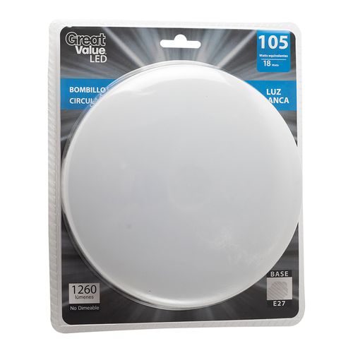 Bombillo Led Circular 18W Luz Dia E27