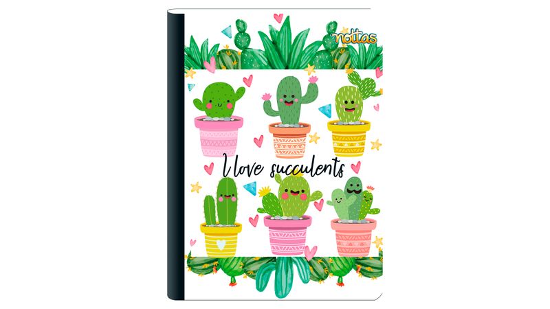 Cuaderno 4X4 mm 4º 80 Hj 90 Gr Carton Forrado Uninature Cactus