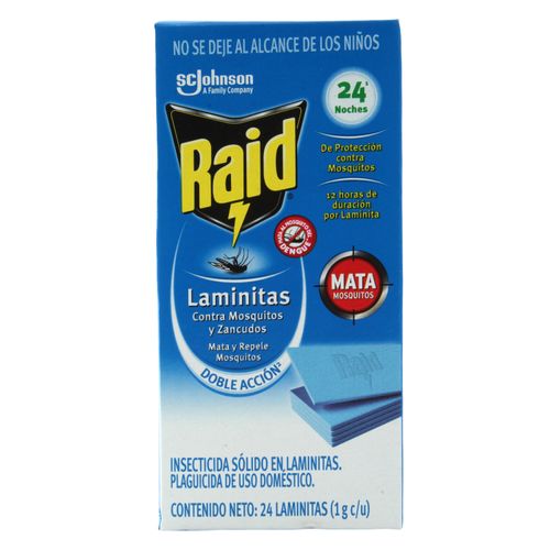 Insecticida En Lamintas Raid® . Repuesto De 24 Unidades