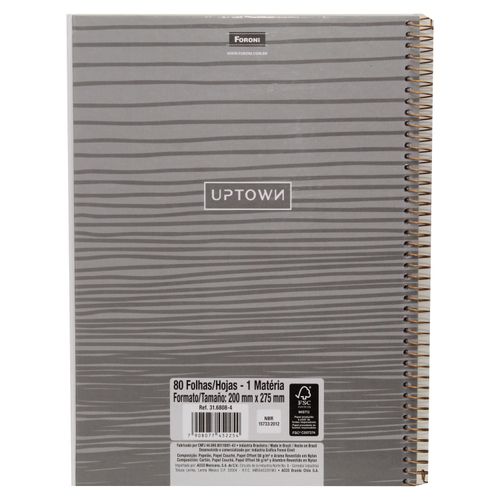 Cuaderno Foroni Tapa Dura Grande De Uptown- 80 Hojas