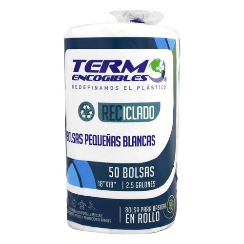 Bolsa Termoencogibles Para Basura Blanca Rollo Pequeño - 50 unidades