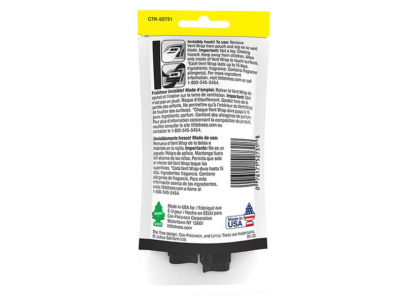 Little-Tree-Aromatizante-Car-Freshner-Vent-Wrap-Blac-Ice-4Pack-2-4887