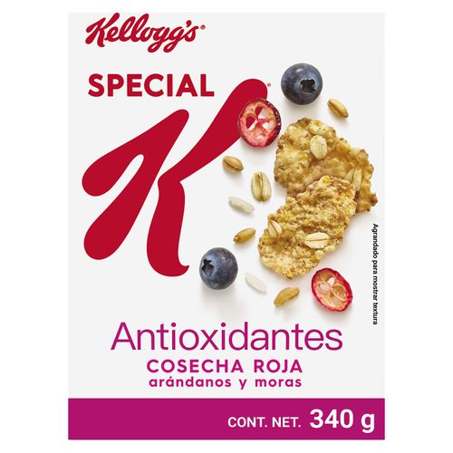 Cereal Kellogg's® Special K® Antoxidantes Cosecha Roja de Arándanos y Moras - de Trigro, Maíz, Arroz, Avena y Salvado de Trigro con Frutos Rojo 340gr