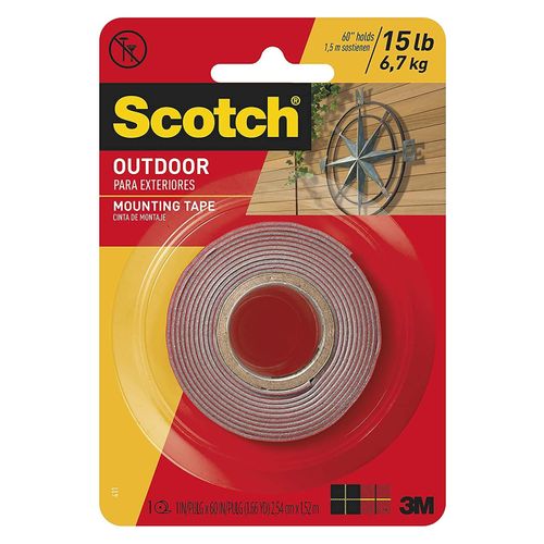 Cinta De Montaje Scotch Para Exteriores 2.54 cm X 1.52 M