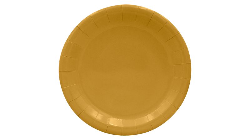 Plato de papel dorado (12u.)