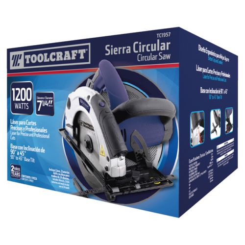 Sierra Circular De 7 1/4 Pulgadas De 1200 W Toolcraft