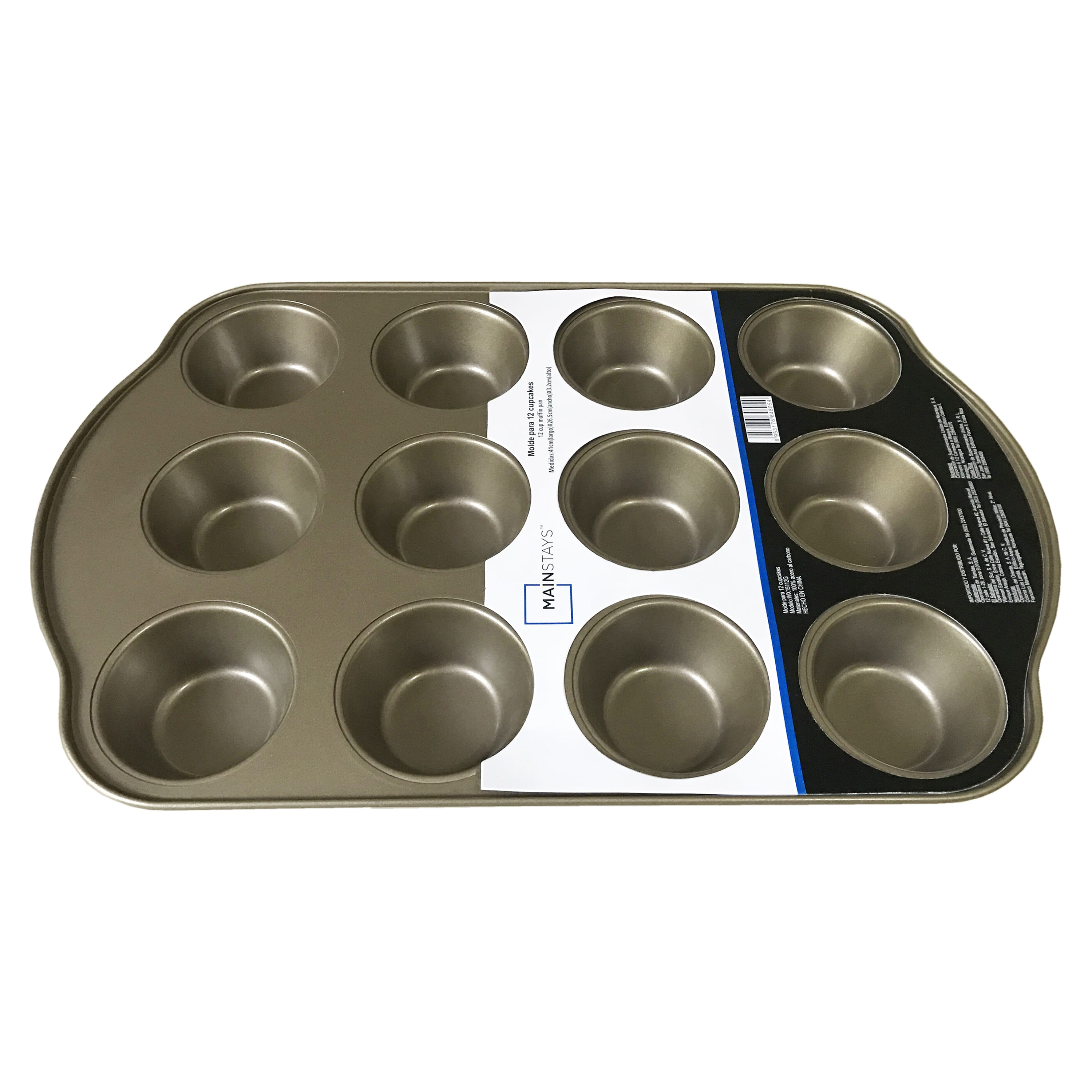 Joho Baking Molde antiadherente para muffins, juego de mini moldes para  magdalenas, moldes para hornear, 2 unidades, 12 tazas y 24 tazas, dorado