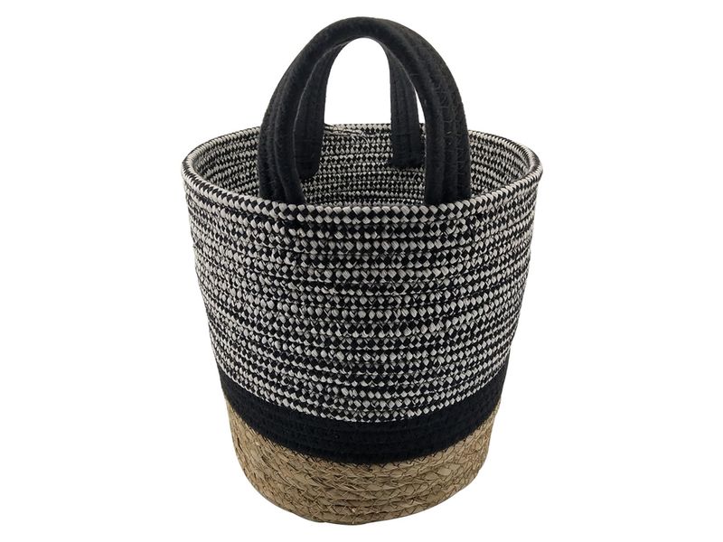 Maceta-Tipo-Canast-Negra-Beig-25X25Cm-2-21956