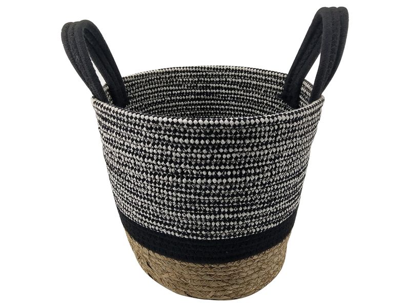 Maceta-Tipo-Canast-Negra-Beig-25X25Cm-1-21956