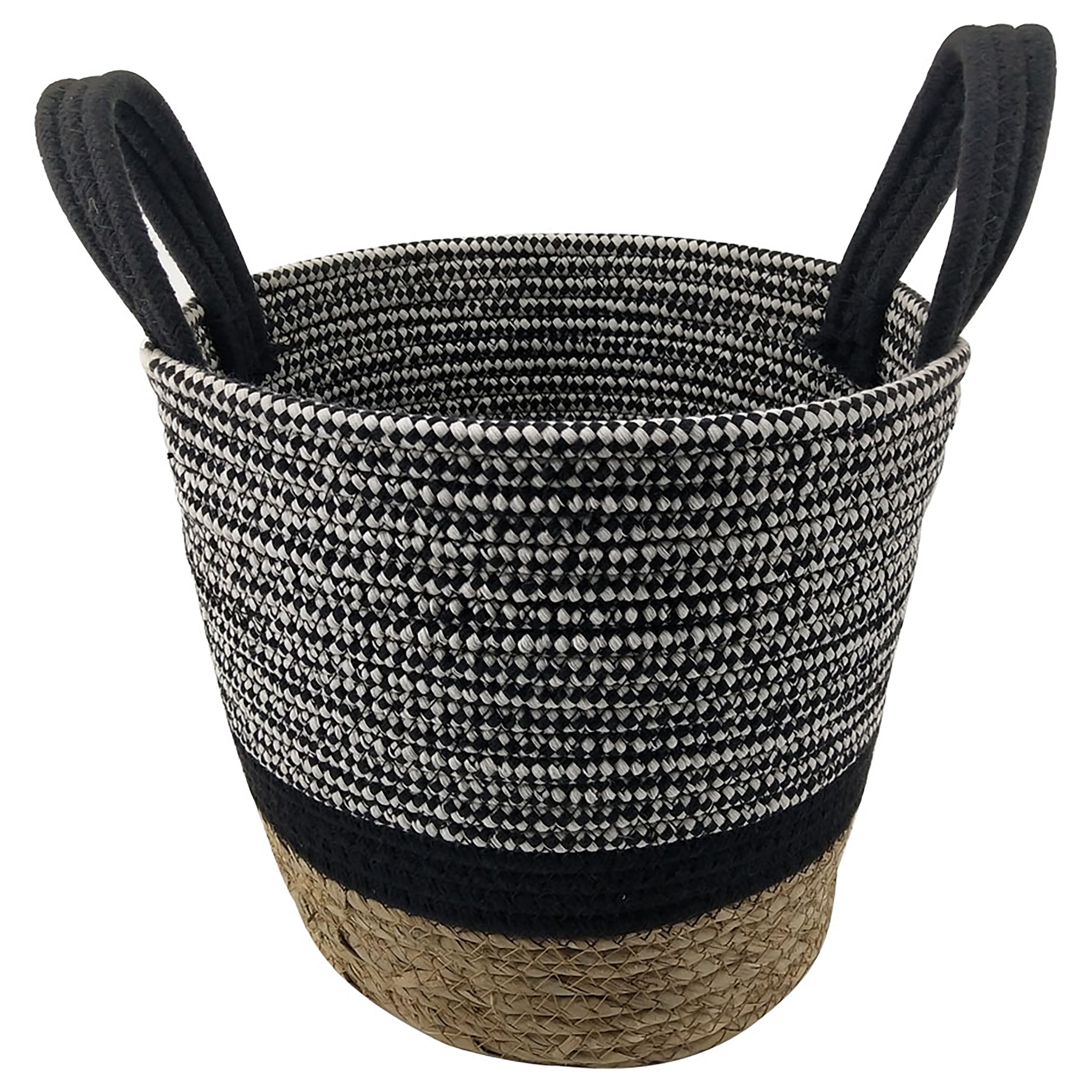Maceta-Tipo-Canast-Negra-Beig-25X25Cm-1-21956