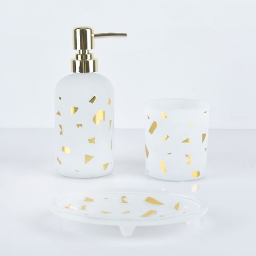 Set 3 Piezas Dispensador Vaso Y Plato