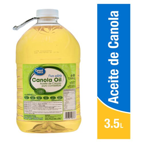 Aceite de Canola Marca Great Value - 3500ml