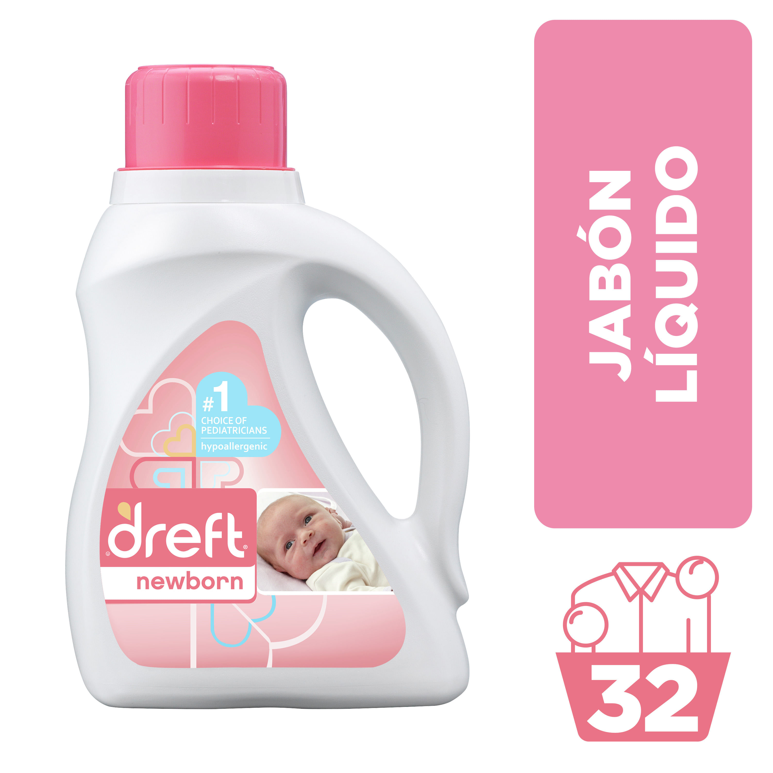 Detergente Líquido Dreft Etapa Bebé Recién Nacido 1.47Lt