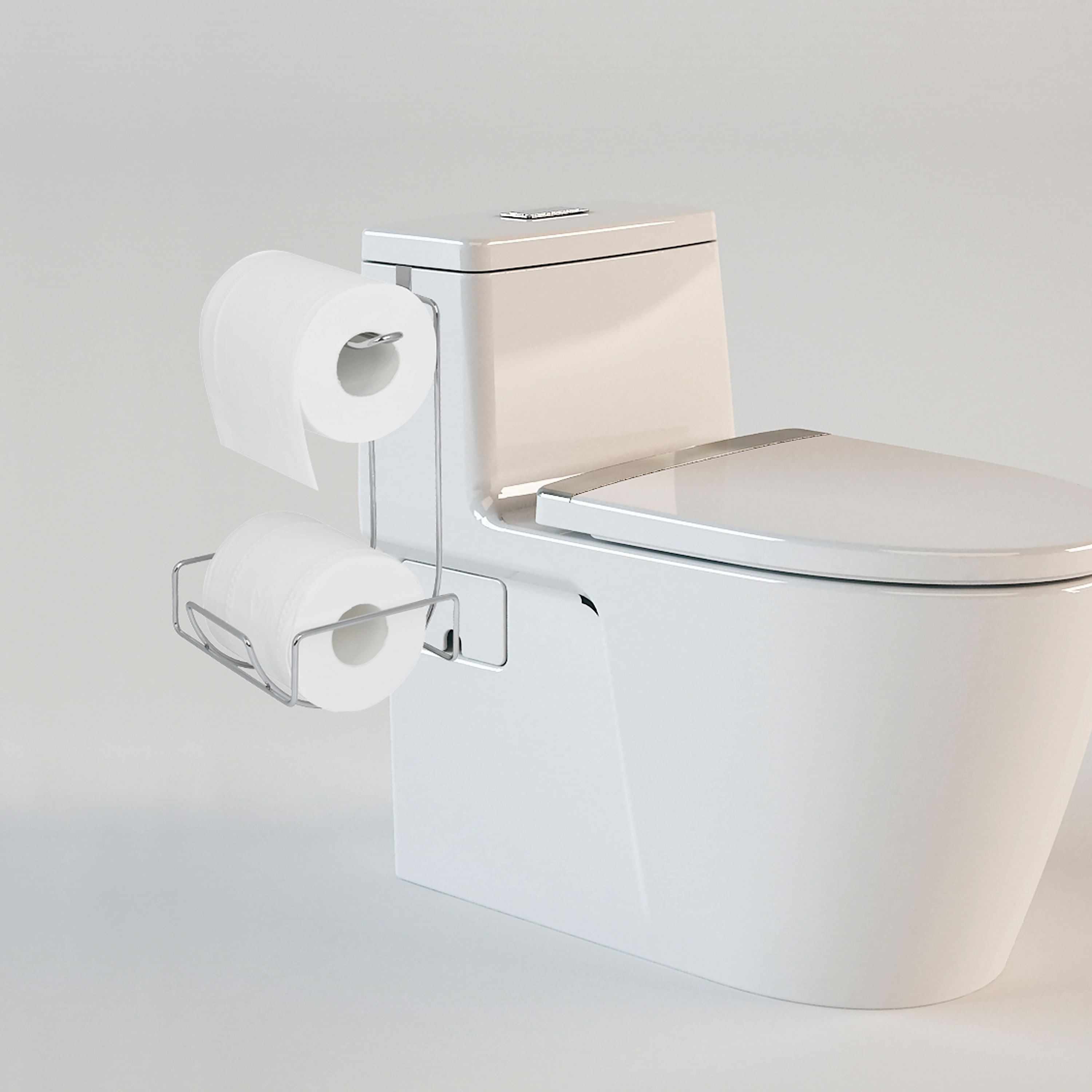 iDesign Classico Soporte de papel higiénico de acero para almacenamiento de  baño, organizador de papel higiénico sobre el tanque, cromado