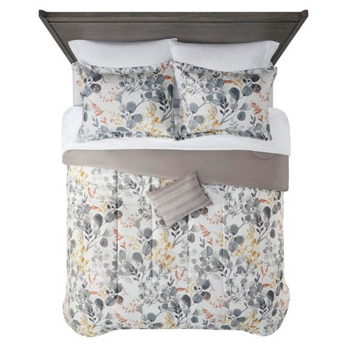Edredón 8Pzs Biab King Gris Amarillo
