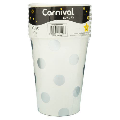 Vaso Carnival Rayas Punt Plateado 281 ml