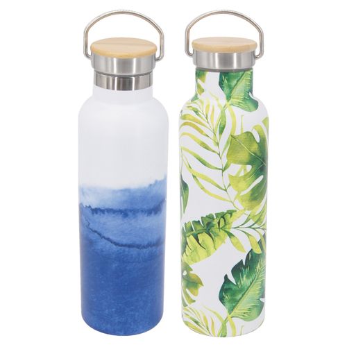 Botella Doble Pared Tapa Bambu 750 ml Ma