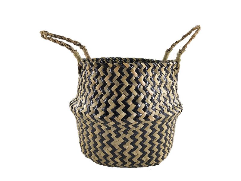 Maceta-Tipo-Canast-Negra-Beig-27X27Cm-1-21945