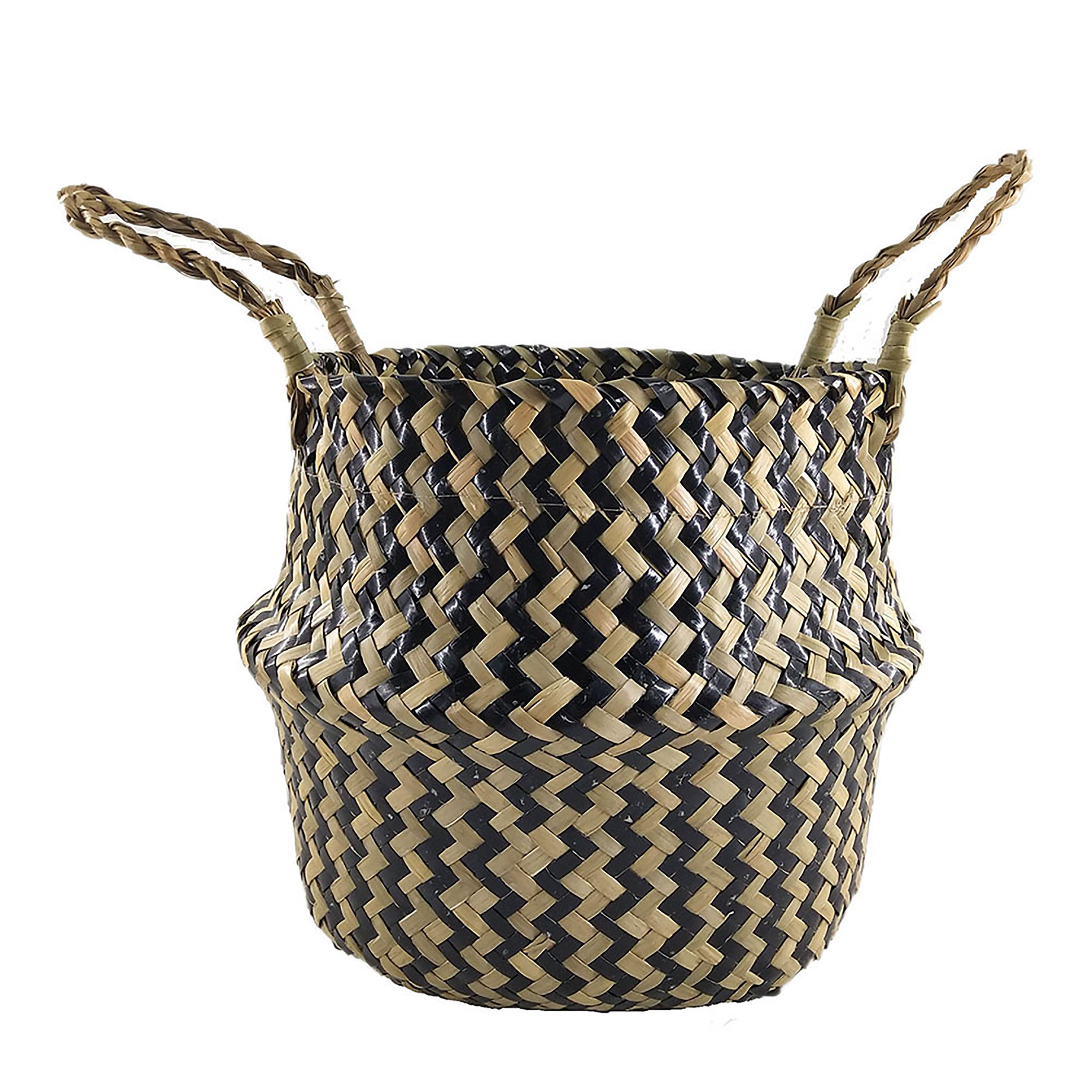 Maceta-Tipo-Canast-Negra-Beig-27X27Cm-1-21945