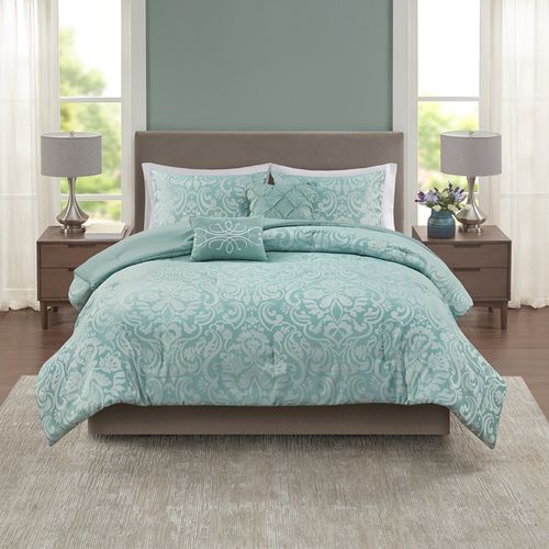 Edredon 5 Piezas Jacquard King Verde