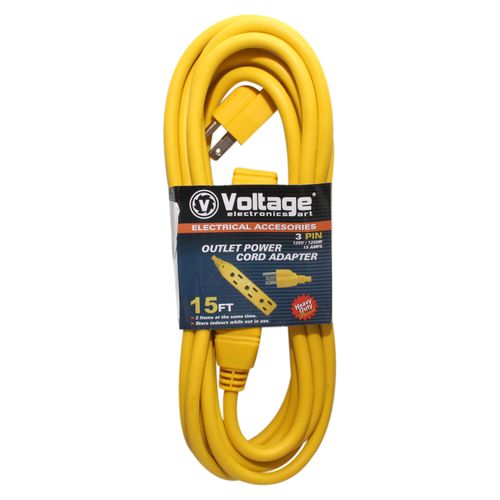 Extension Amarilla 15Ft Con Regleta Volt