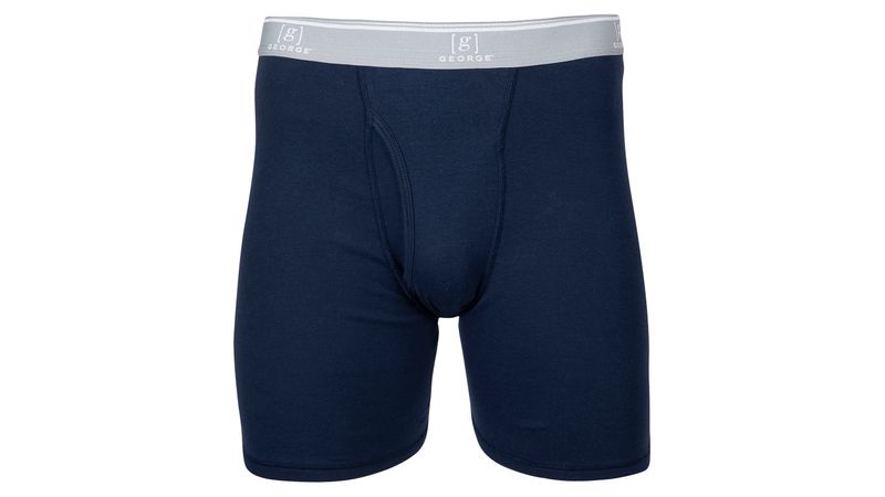 Calzoncillos Boxer Clásicos Pierna Larga Hombre / Caballero Alto Porcentaje  De Algodón (pack De 2 - Azul